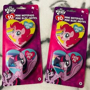 MLP 20 ❤️Mini Valentines 💌 Notepads with Pinkie Pie🩷 and Twilight Sparkle💜 - NWT